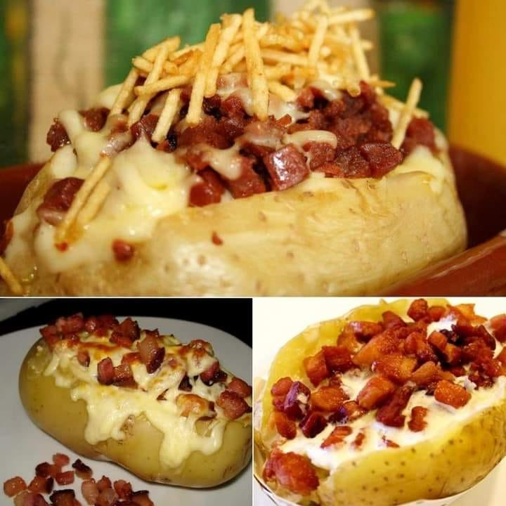 Batata Recheada com Bacon e Requeijão