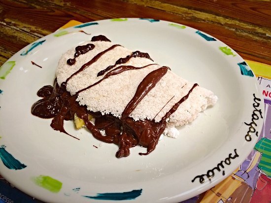 Tapioca de chocolate e coco