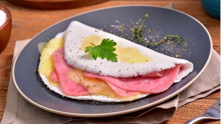 Tapioca de queijo e presunto