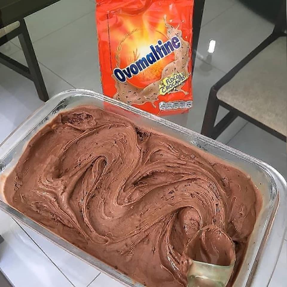 Sorvete de ovomaltine caseiro