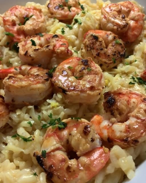 Risoto de Camarão com Aspargos, Limão Siciliano e um Toque de Alho Cru: Uma Explosão de Sabor e Saúde 🦐🍋🧄